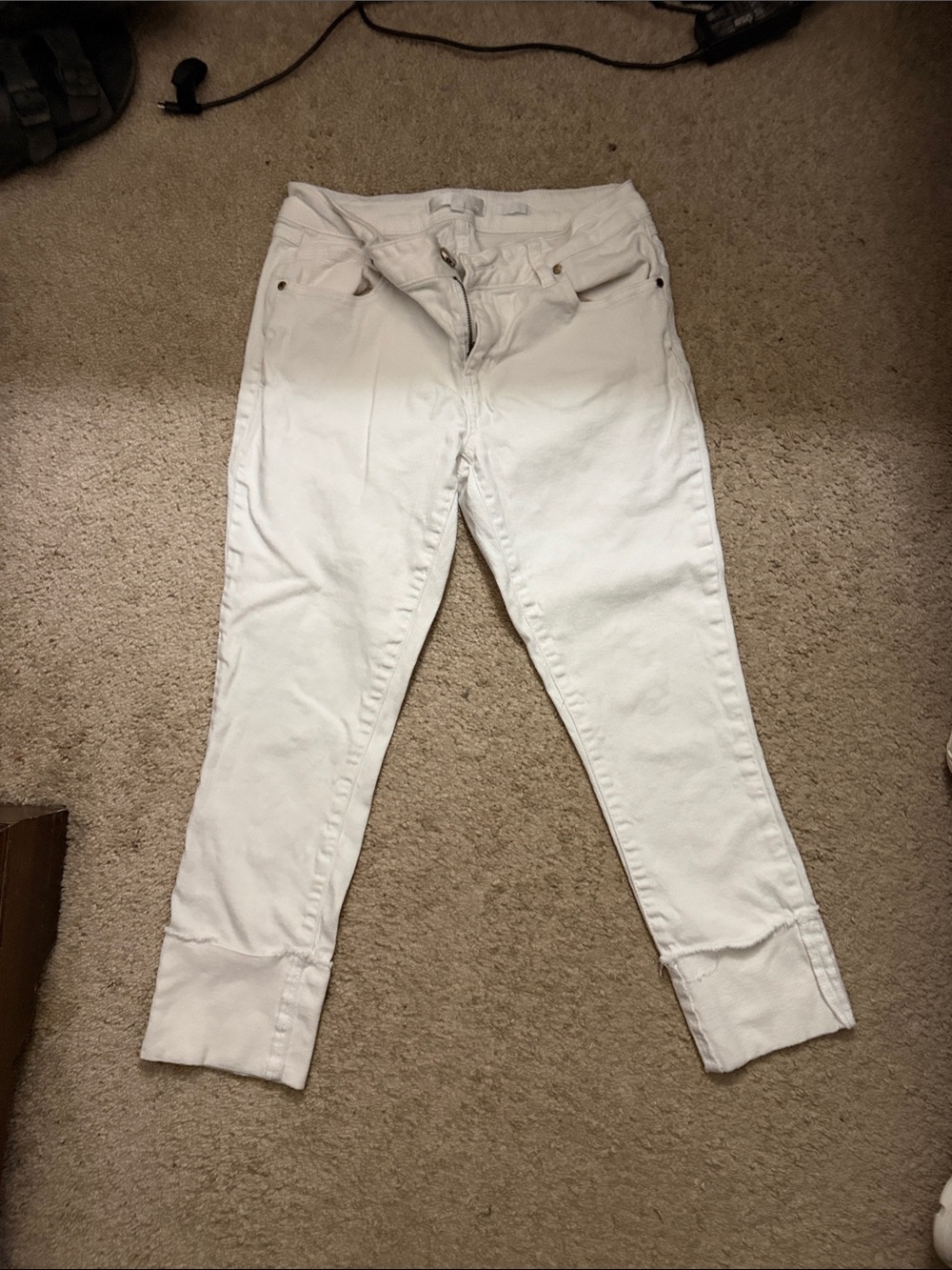 1822 Denim White Ankle Crop Slim Jeans